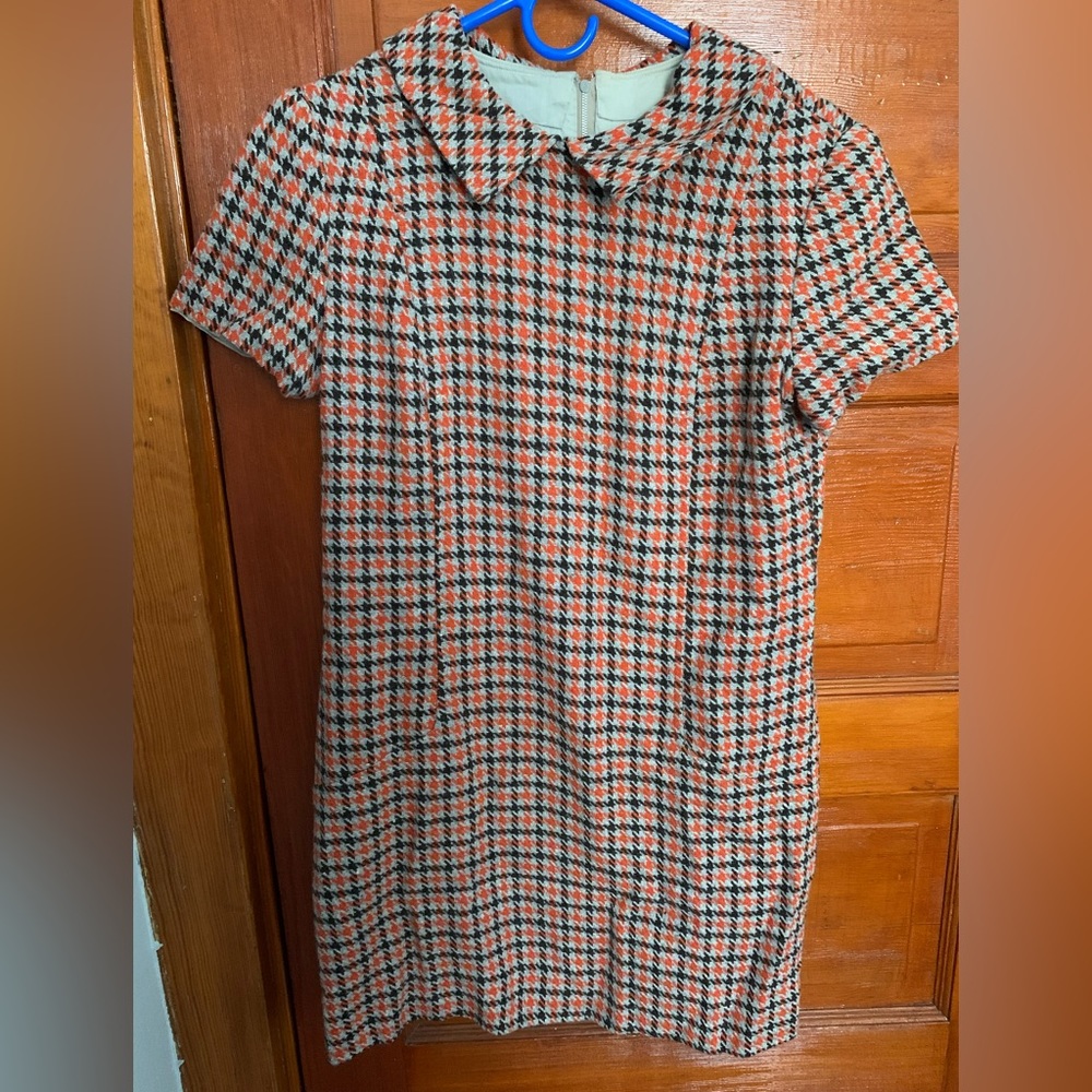 Vintage 60s Houndstooth Mini Dress
